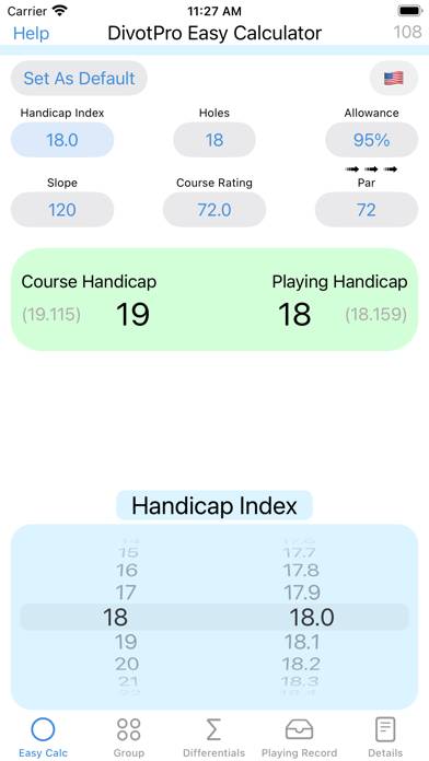 DivotPro -World Golf Handicap Captura de pantalla de la aplicación #1