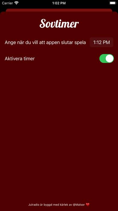 Julradio App skärmdump