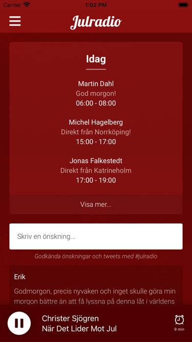 Julradio App skärmdump