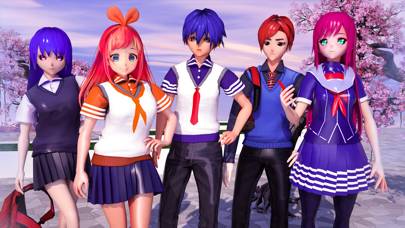 Anime School Girl Love Life 3D App screenshot #1