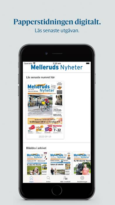 Melleruds Nyheter e-tidning App screenshot #1