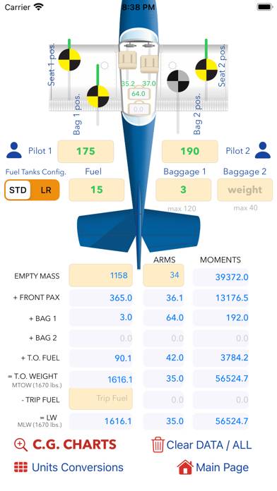 Cessna M&B Schermata dell'app