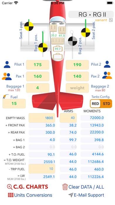 Cessna M&B Schermata dell'app