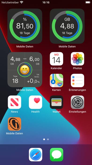 Mobile Daten Widget App screenshot #1