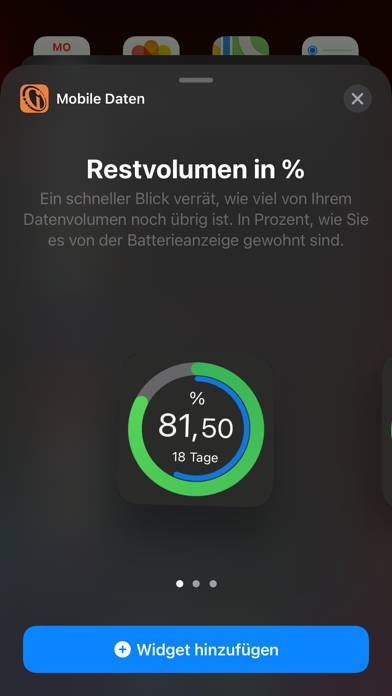 Mobile Daten Widget App-Screenshot