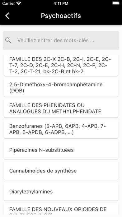 NPS Psychoactifs Capture d'écran de l'application