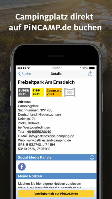 ADAC Camping / Stellplatz 2021 Schermata dell'app #3