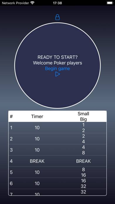 Poker Blinds Tracker and Timer Скриншот приложения #1