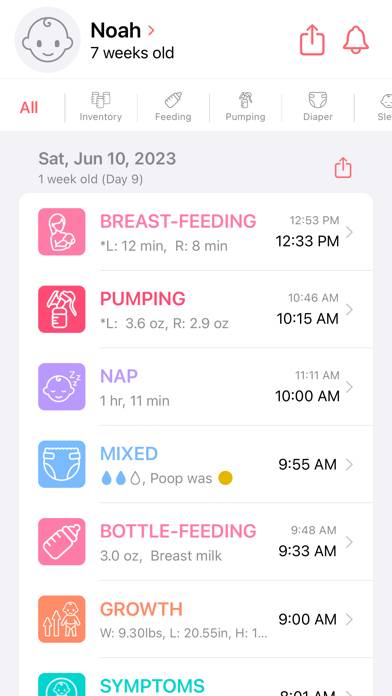 Newborn Tracker Baby App Adamo App screenshot #2