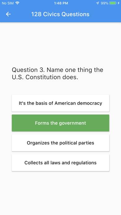 U.S. Citizenship Test Audio App screenshot