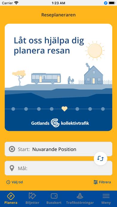 Gotlands Kollektivtrafik App skärmdump