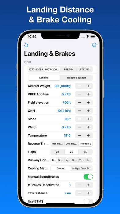 B777/787 Landing & Brake Tool captura de pantalla