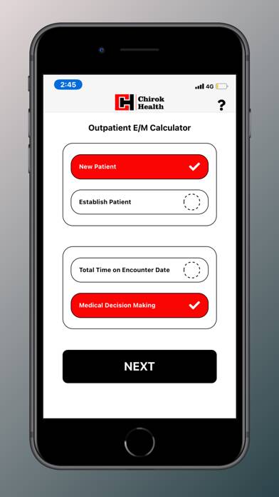 Chirok Health E/M Calculator App screenshot