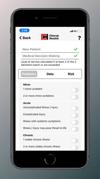 Chirok Health E/M Calculator App screenshot