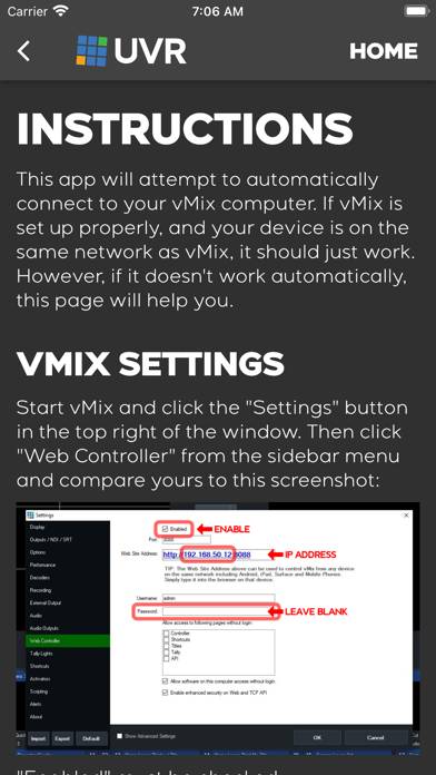 Unofficial vMix Remote Control Captura de pantalla de la aplicación