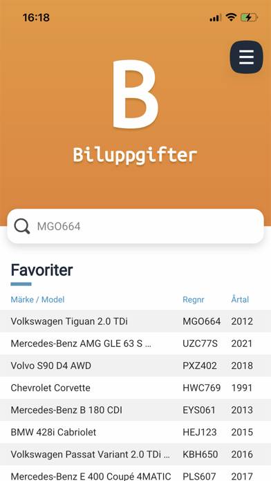 Biluppgifter 2021 App screenshot #2