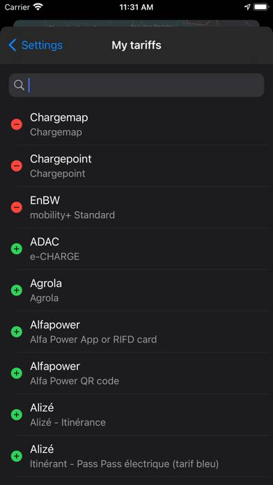 Chargeprice App-Screenshot