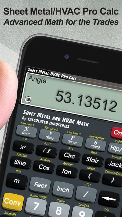 Sheet Metal HVAC Pro Math Calc screenshot