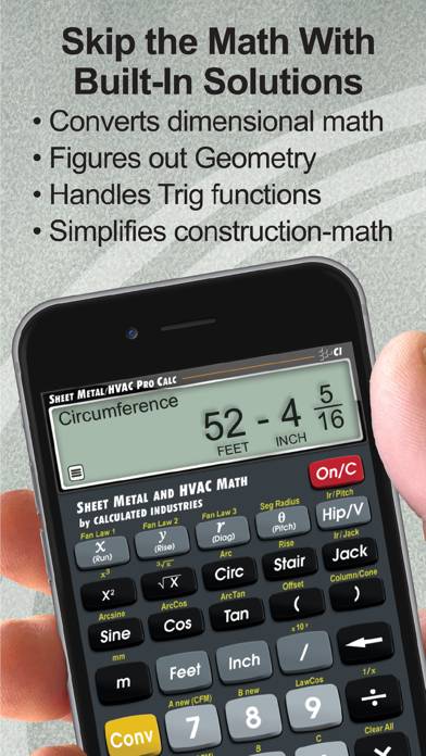 Sheet Metal HVAC Pro Math Calc App screenshot #3