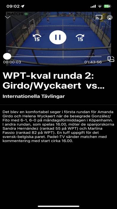 Padel Television App skärmdump #3