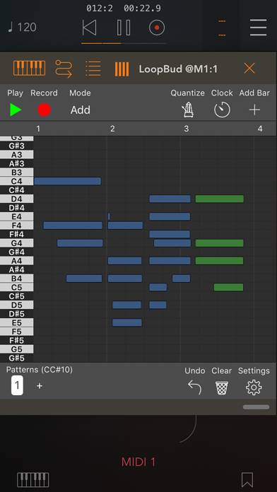 LoopBud - AUv3 MIDI Recorder immagine dello schermo