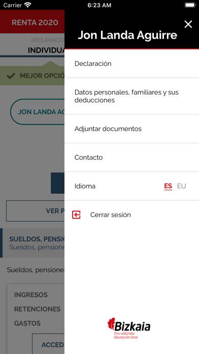 Renta Bizkaia Errenta Captura de pantalla de la aplicación