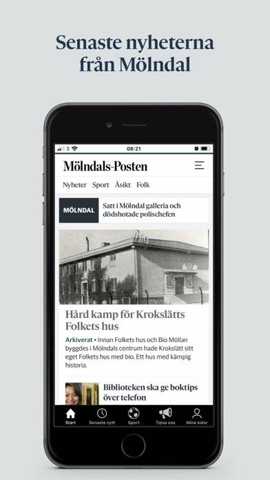 Mölndals-Posten skärmdump