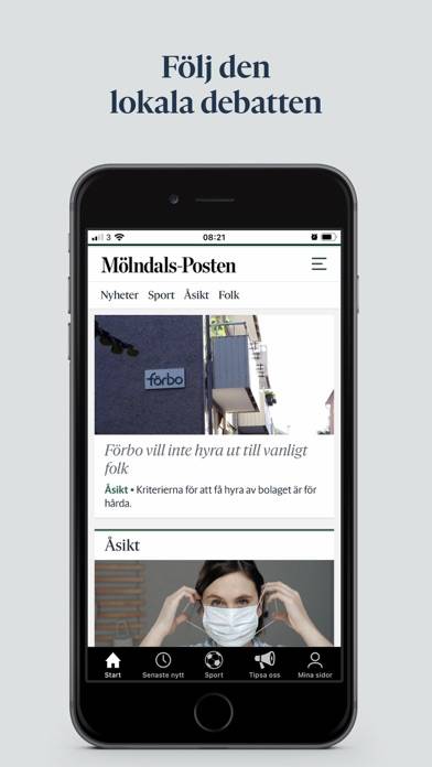 Mölndals-Posten App skärmdump #2