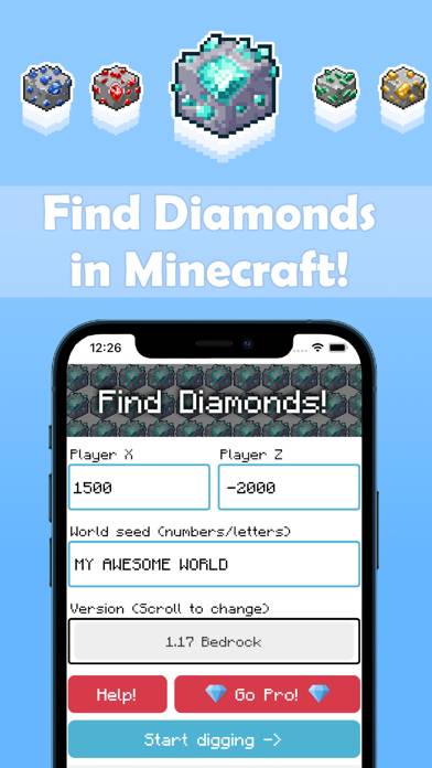 Find Diamonds! Minecraft Ores App skärmdump #1