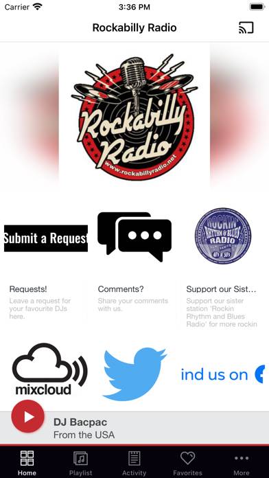 Rockabilly Radio Bildschirmfoto