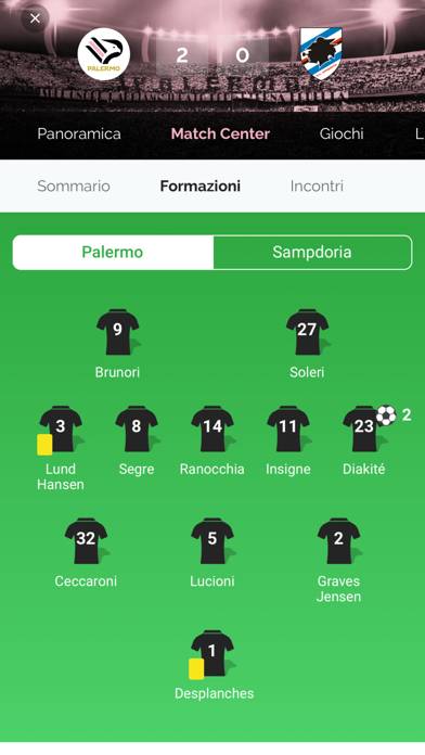Palermo F.C. immagine dello schermo