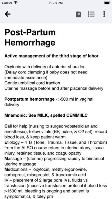 Obstetric Emergency Mnemonics Bildschirmfoto