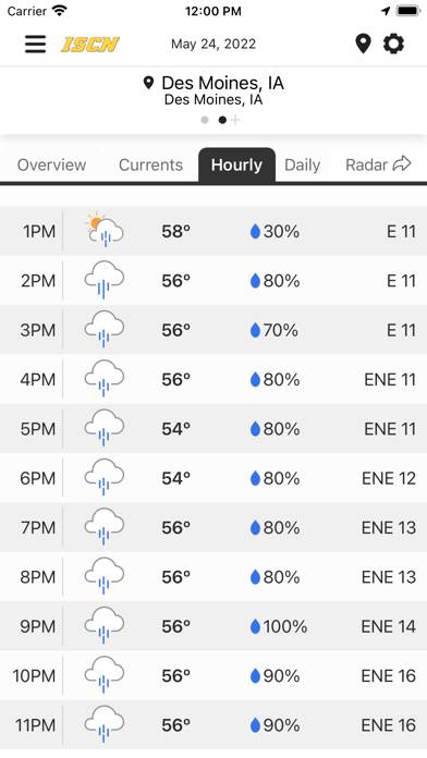 ISCN Weather App screenshot