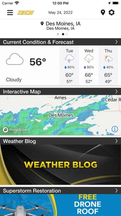 ISCN Weather App screenshot