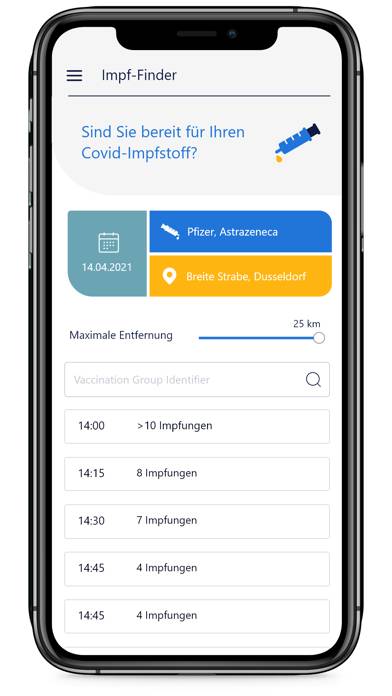 Impf-Finder App-Screenshot