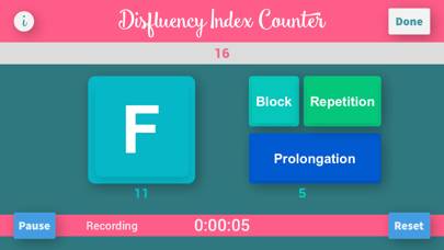 Disfluency Index Counter Plus App screenshot