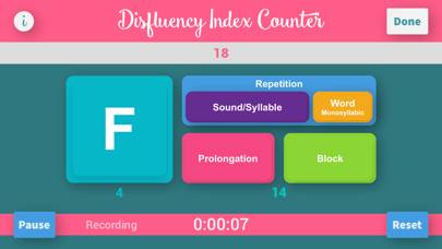 Disfluency Index Counter Plus App screenshot