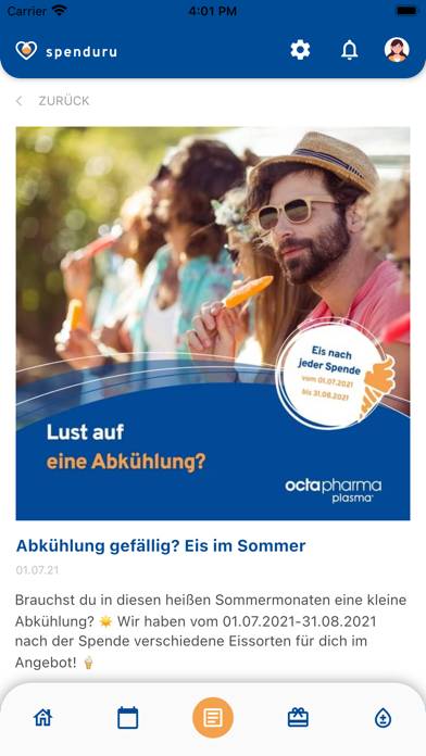Spenduru – Plasmaspende App App-Screenshot