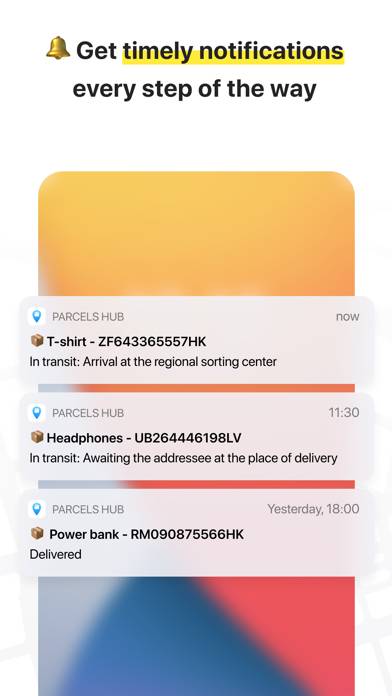Package tracker: Parcels Hub App screenshot #2
