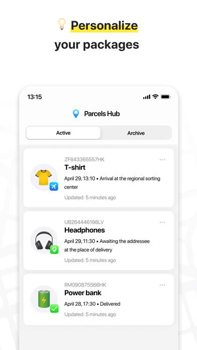 Package tracker: Parcels Hub App screenshot #3