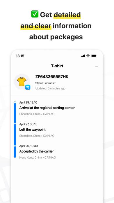 Package tracker: Parcels Hub App screenshot #4