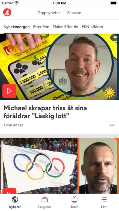TV4 Nyheterna App skärmdump #2