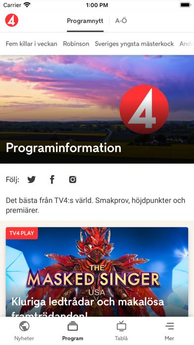 TV4 Nyheterna App skärmdump #3