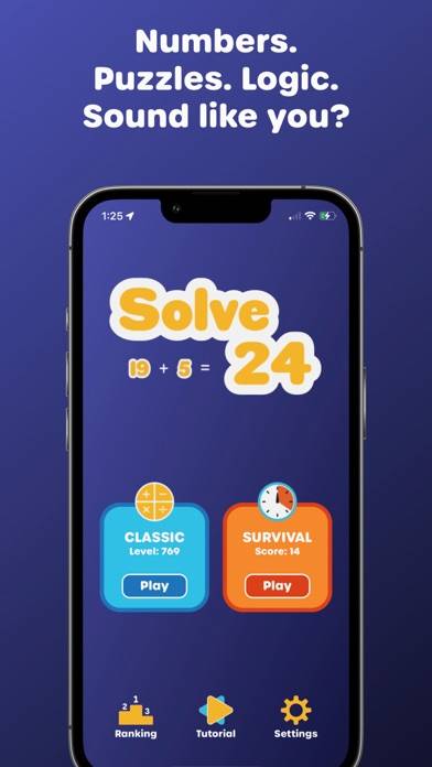 Solve 24 – Math Puzzles Spiel-Screenshot