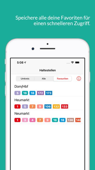 Kölner Bus & Bahn App-Screenshot