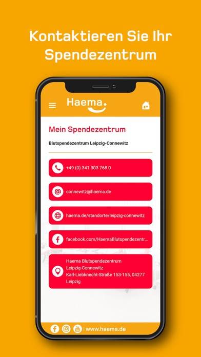 MyHaema App-Screenshot