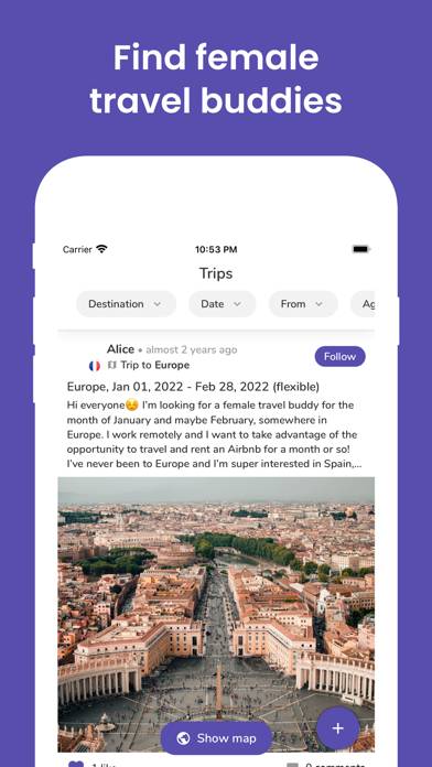 Travel Ladies App-Screenshot