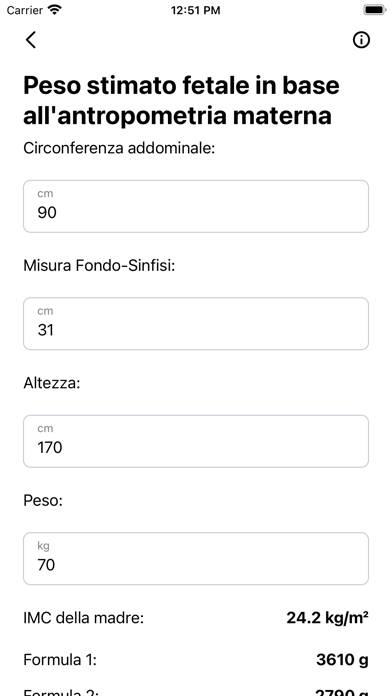 Calcolatrice Ostetrica Schermata dell'app