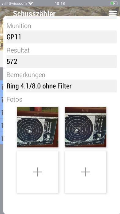 Schusszähler-Schiesstagebuch App-Screenshot