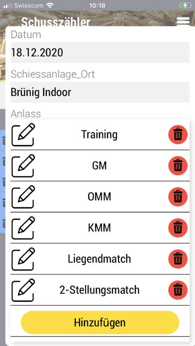 Schusszähler-Schiesstagebuch App-Screenshot